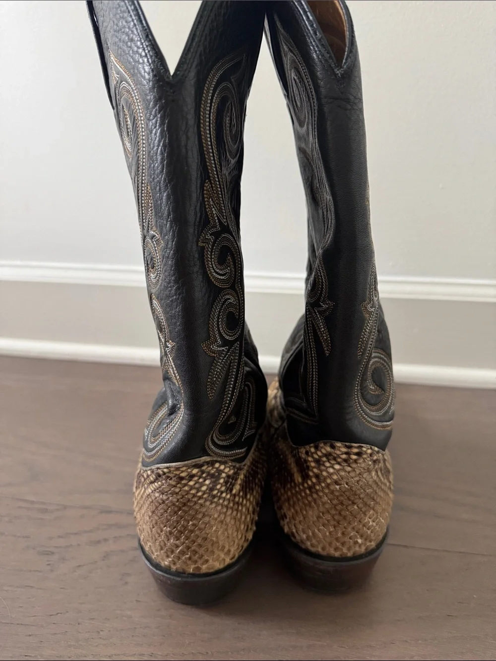Nocona USA Made Genuine Python Snakeskin Cowboy Boots Men's 11D Exotic Western - Picture 5 of 11